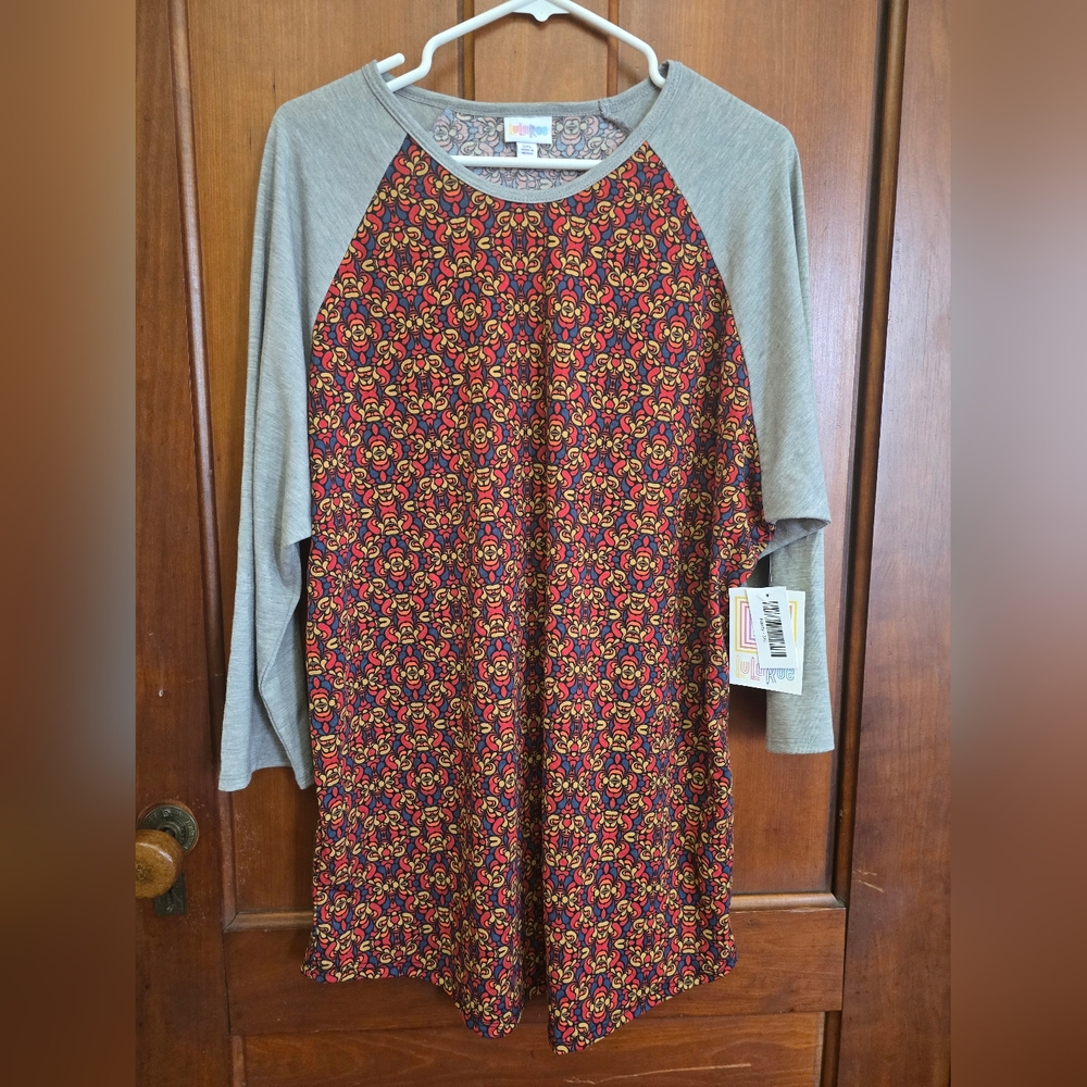 LuLaRoe 3xl Multicolor 3/4 Sleeve Patterned Top